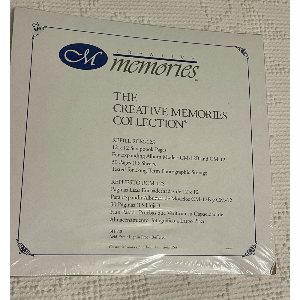 CreativeMemories 12x12 Picture Pocket Pages Sealed New Set of 2 RCM-12P